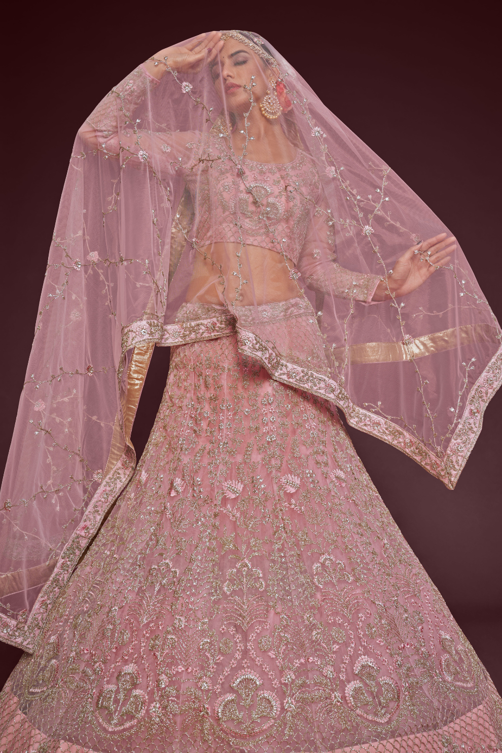 Trendy Net Dori Embroidered Lehenga Choli for Wedding