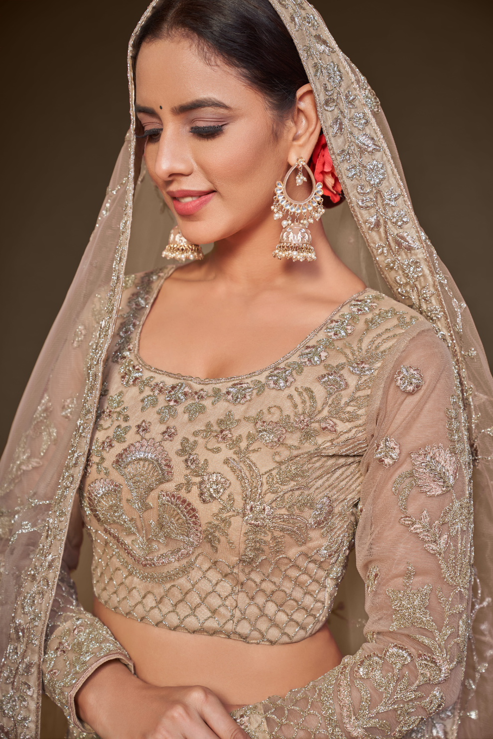 Trendy Net Dori Embroidered Lehenga Choli for Wedding