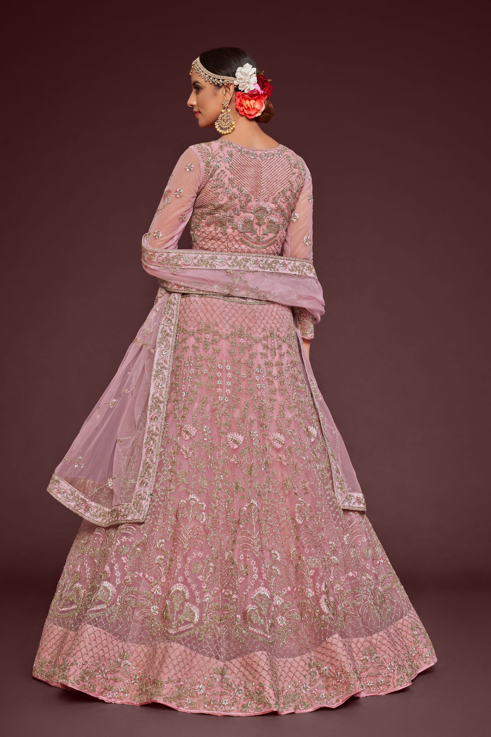 Trendy Net Dori Embroidered Lehenga Choli for Wedding