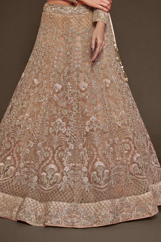 Trendy Net Dori Embroidered Lehenga Choli for Wedding