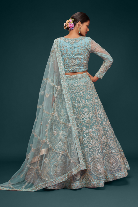 Trendy Net Dori Embroidered Lehenga Choli for Wedding