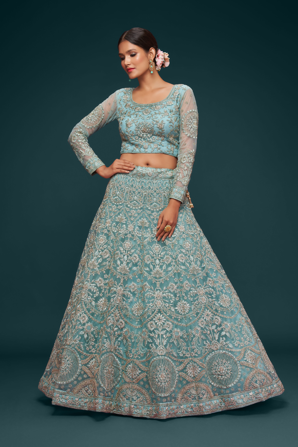 Trendy Net Dori Embroidered Lehenga Choli for Wedding