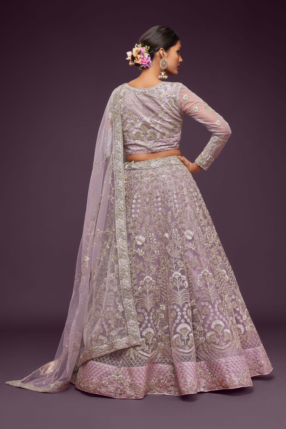 Trendy Net Dori Embroidered Lehenga Choli for Wedding