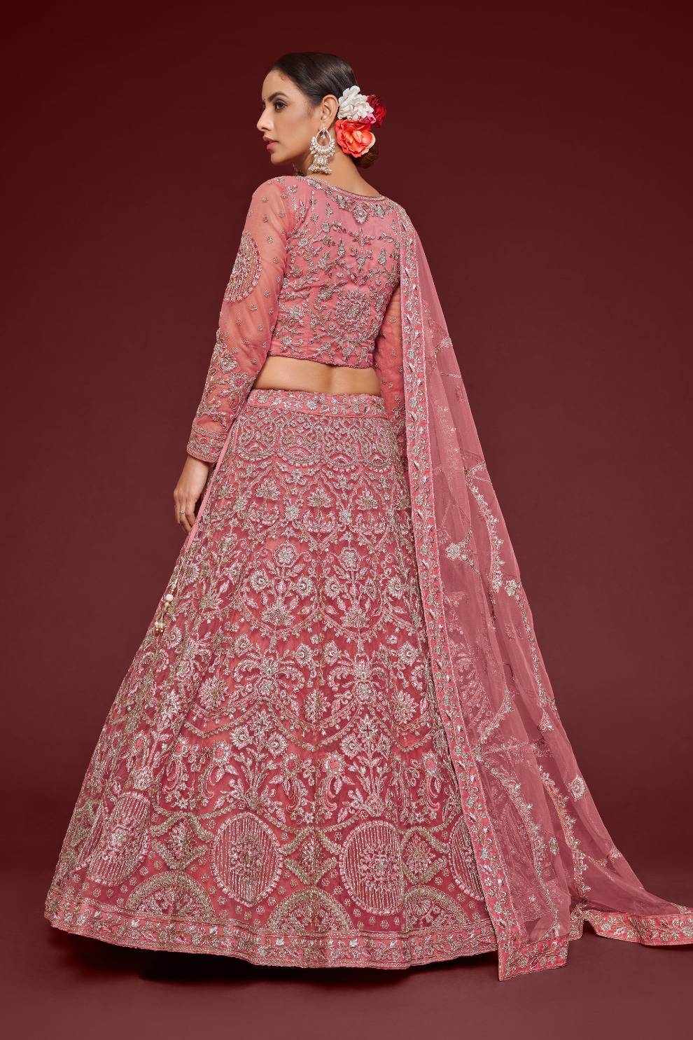 Trendy Net Dori Embroidered Lehenga Choli for Wedding