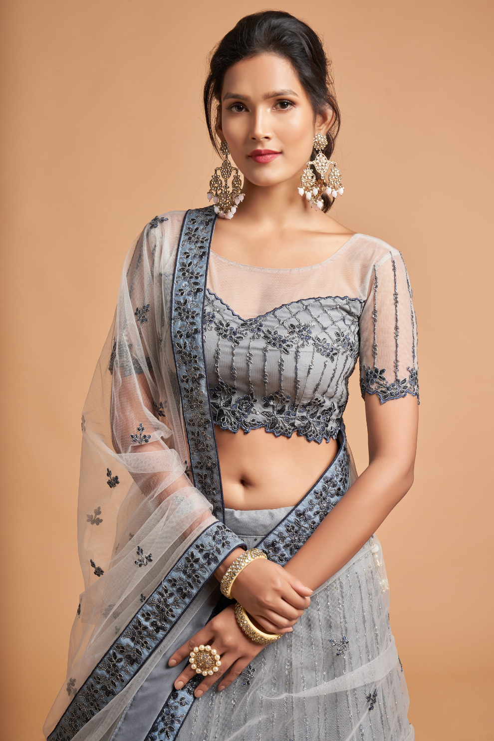 Radiant Zari and Multi-Sequins Embroidered Ethnic Ensemble