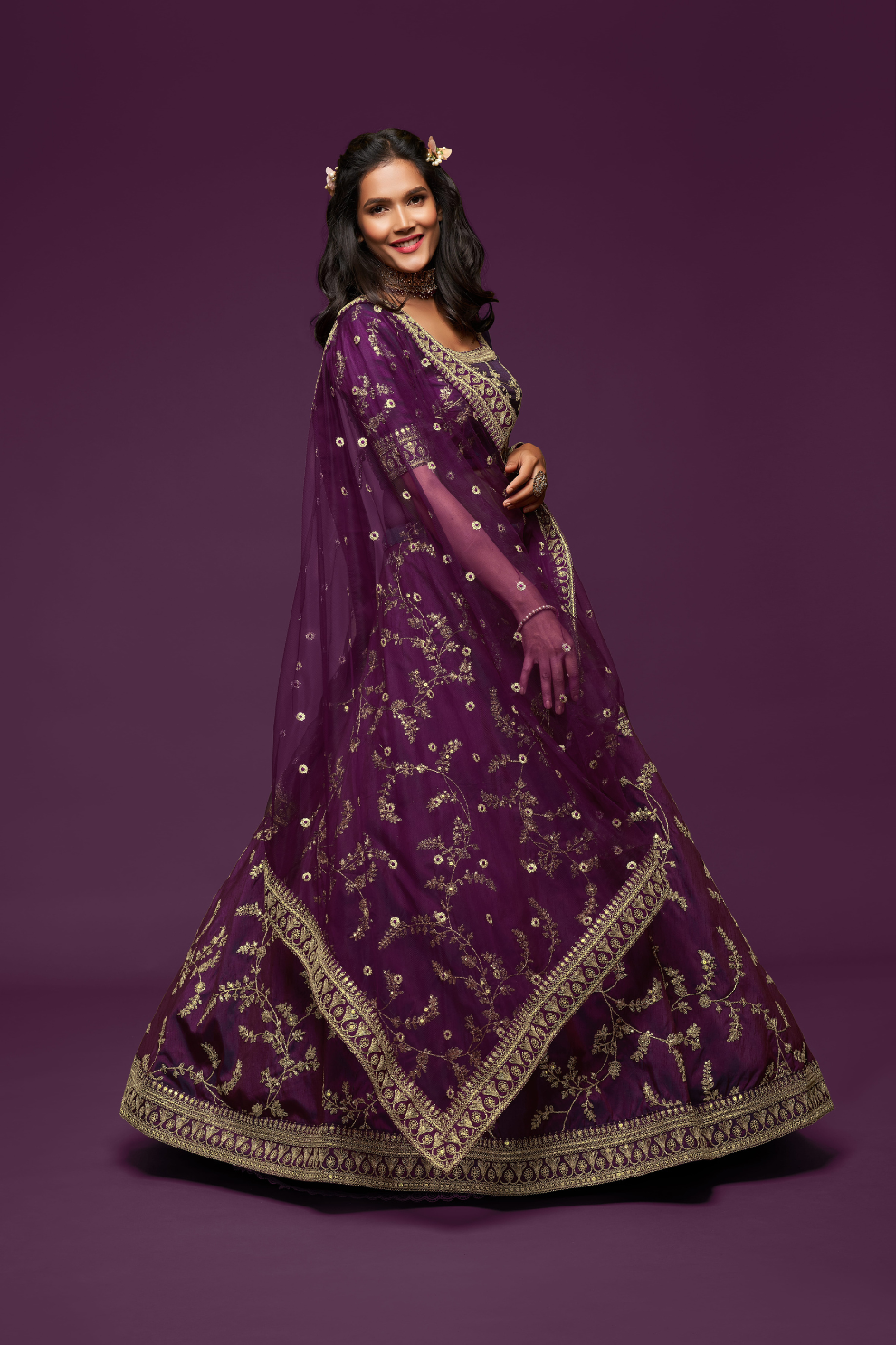 Thread Embroidered Silk Wedding Wear Lehenga Choli