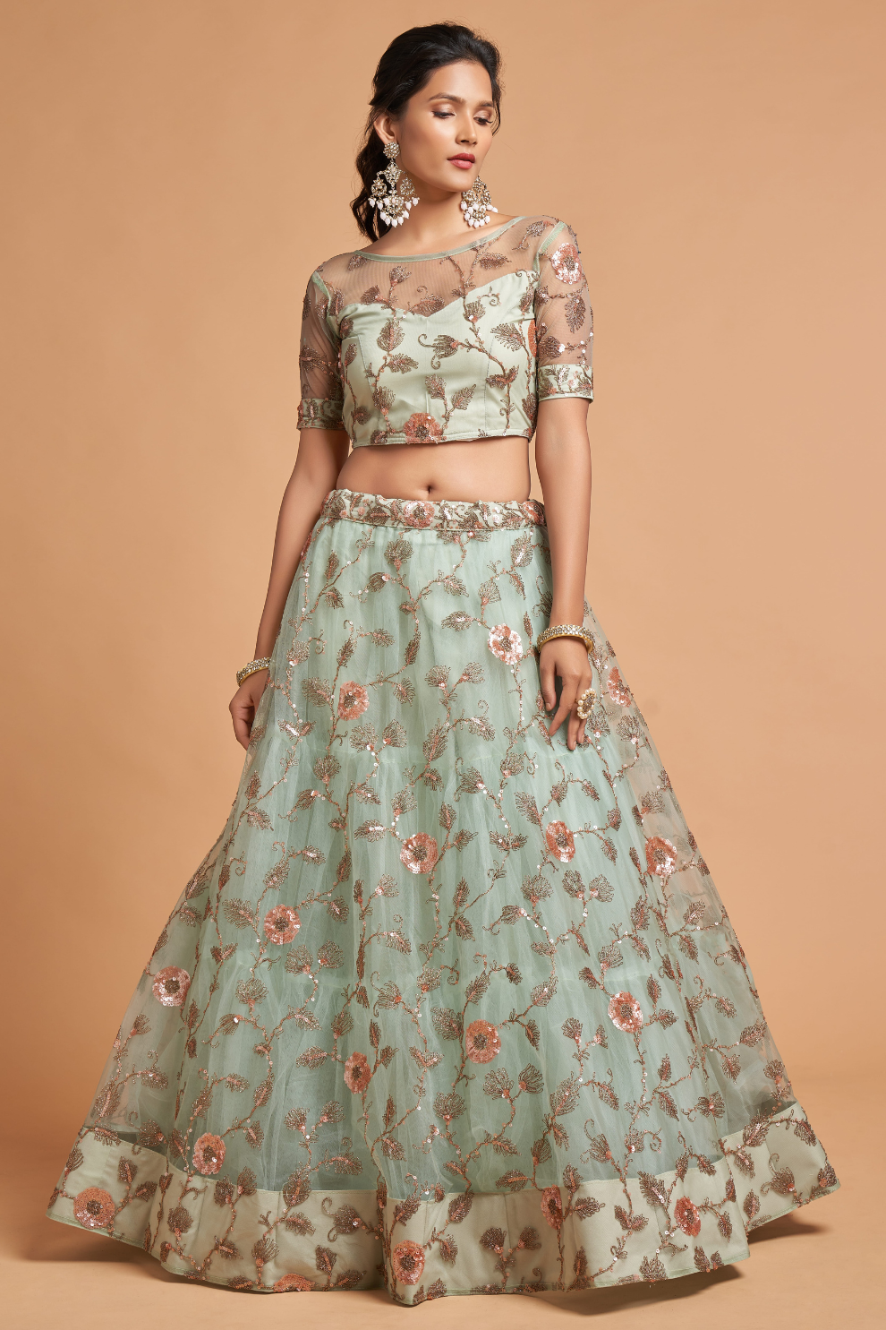 Radiant Zari and Multi-Sequins Embroidered Ethnic Ensemble