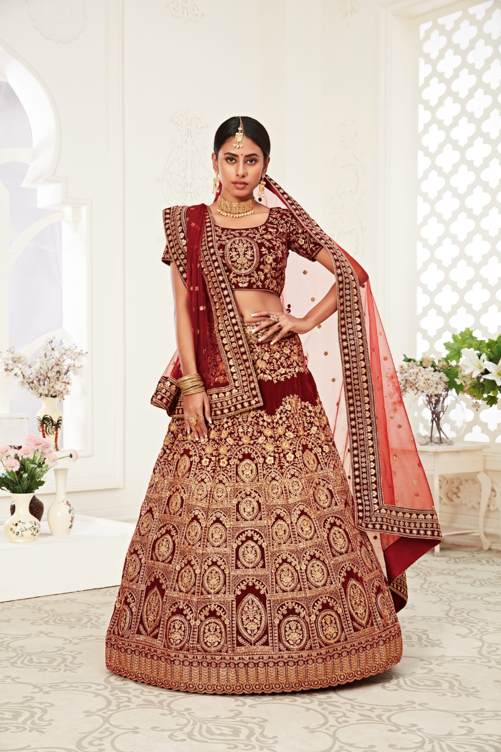 Designer Lehenga with Intricate Thread, Zari and Sequin Work