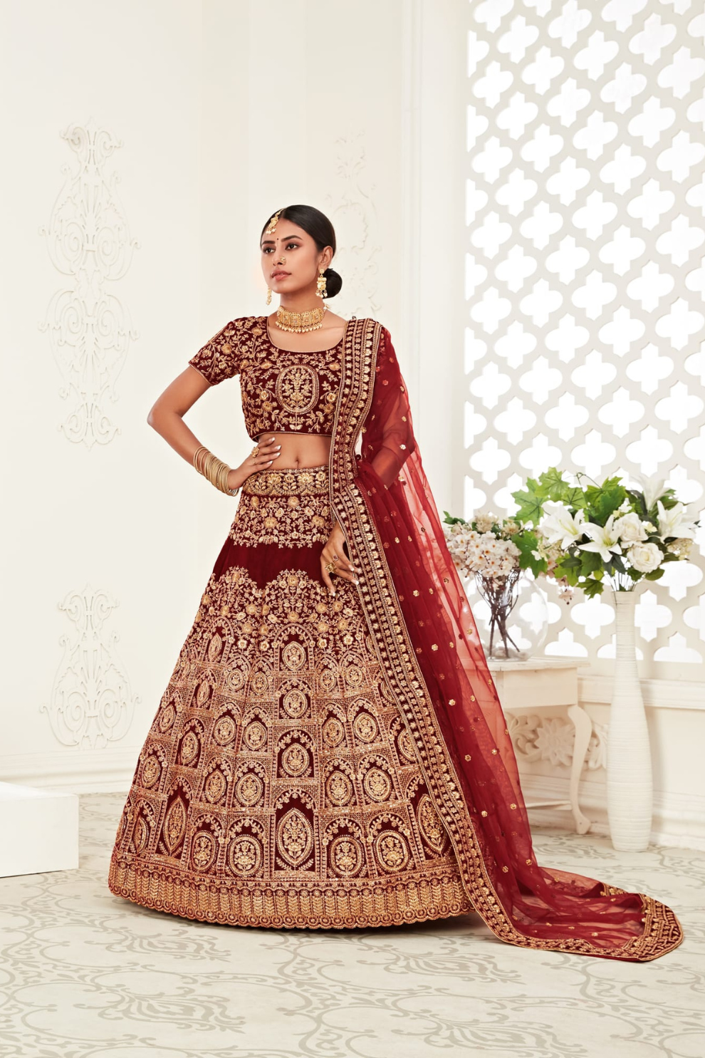 Designer Lehenga with Intricate Thread, Zari and Sequin Work