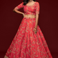 Thread Embroidered Silk Wedding Wear Lehenga Choli