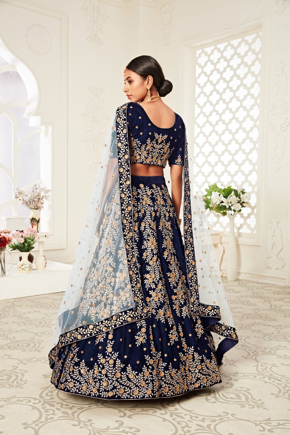 Designer Lehenga with Intricate Thread, Zari and Sequin Work