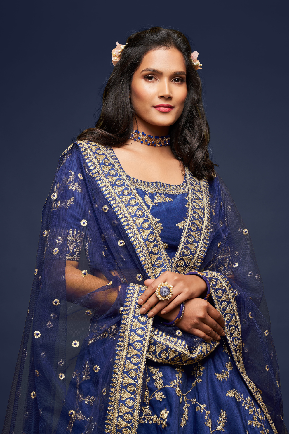 Thread Embroidered Silk Wedding Wear Lehenga Choli