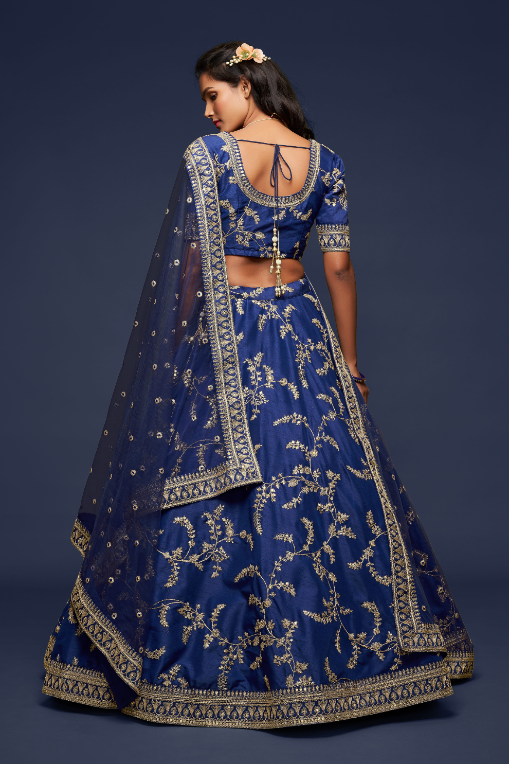 Thread Embroidered Silk Wedding Wear Lehenga Choli