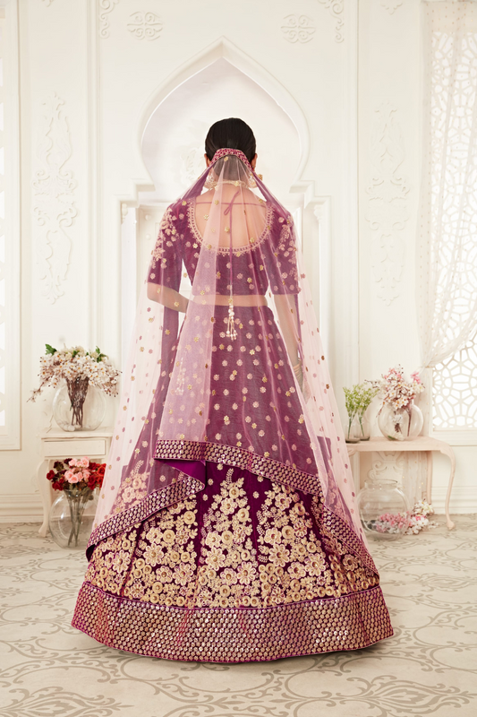 Designer Lehenga with Intricate Thread, Zari and Sequin Work