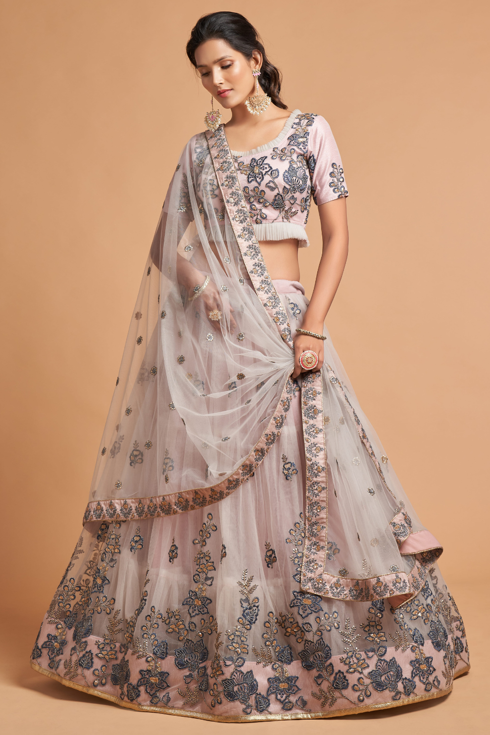Radiant Zari and Multi-Sequins Embroidered Ethnic Ensemble