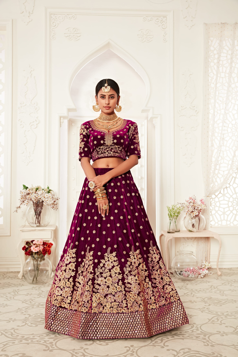 Designer Lehenga with Intricate Thread, Zari and Sequin Work