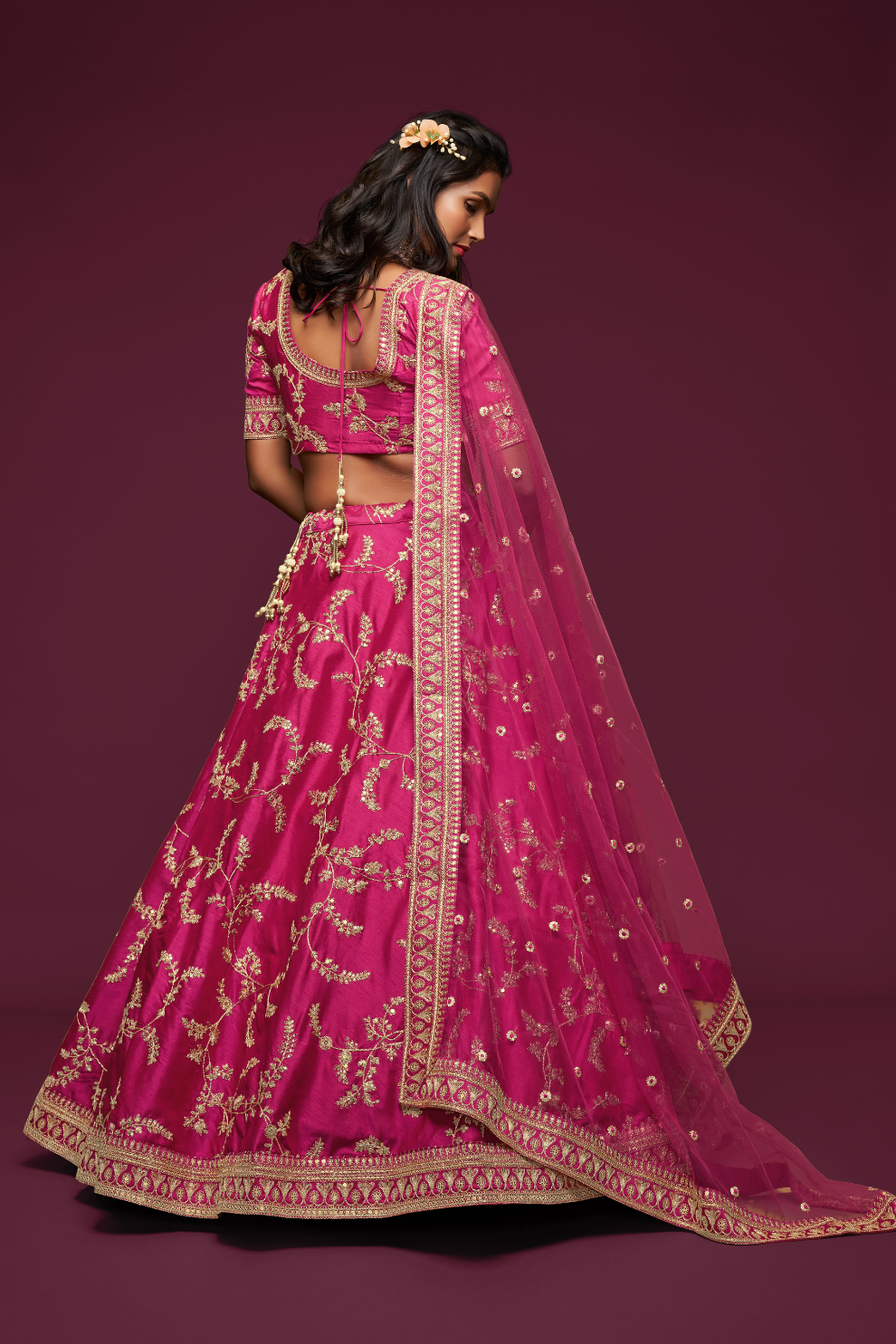 Thread Embroidered Silk Wedding Wear Lehenga Choli
