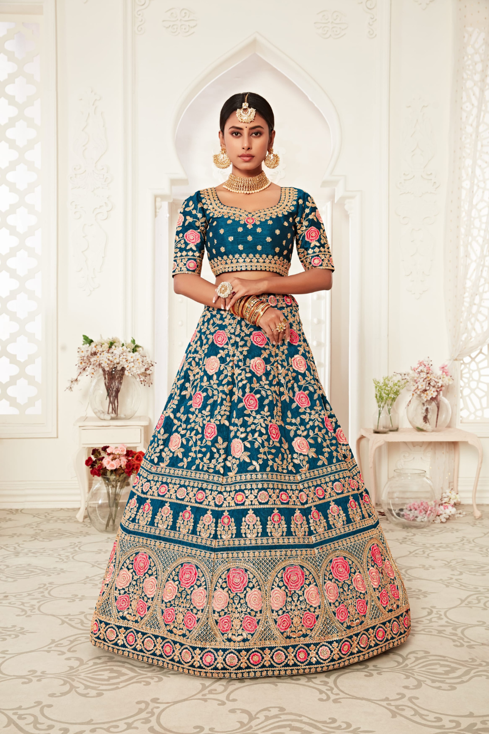 Designer Lehenga with Intricate Thread, Zari and Sequin Work