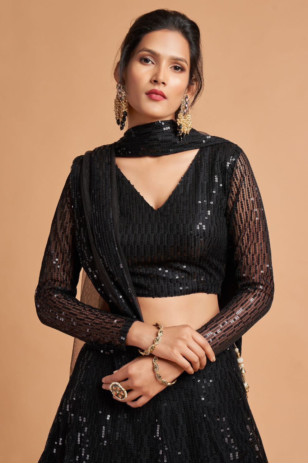 Radiant Zari and Multi-Sequins Embroidered Ethnic Ensemble