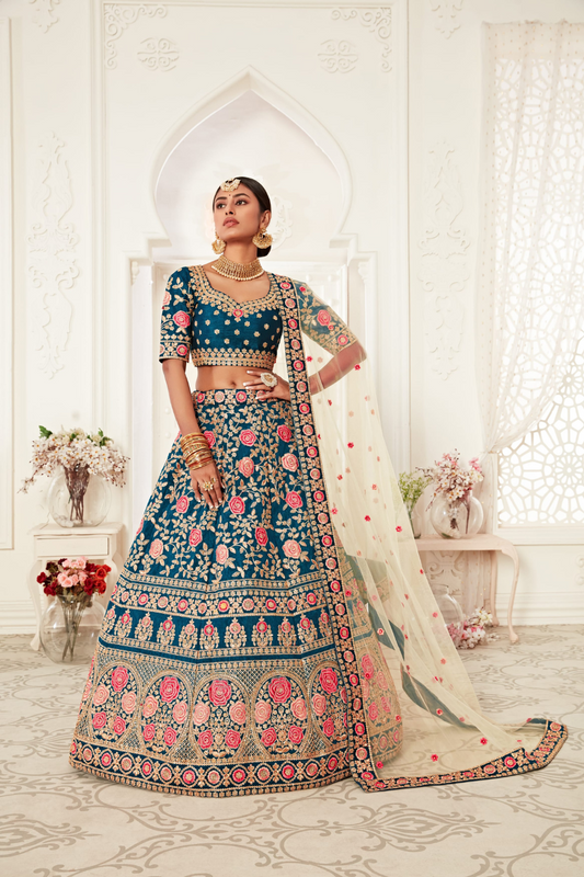 Designer Lehenga with Intricate Thread, Zari and Sequin Work