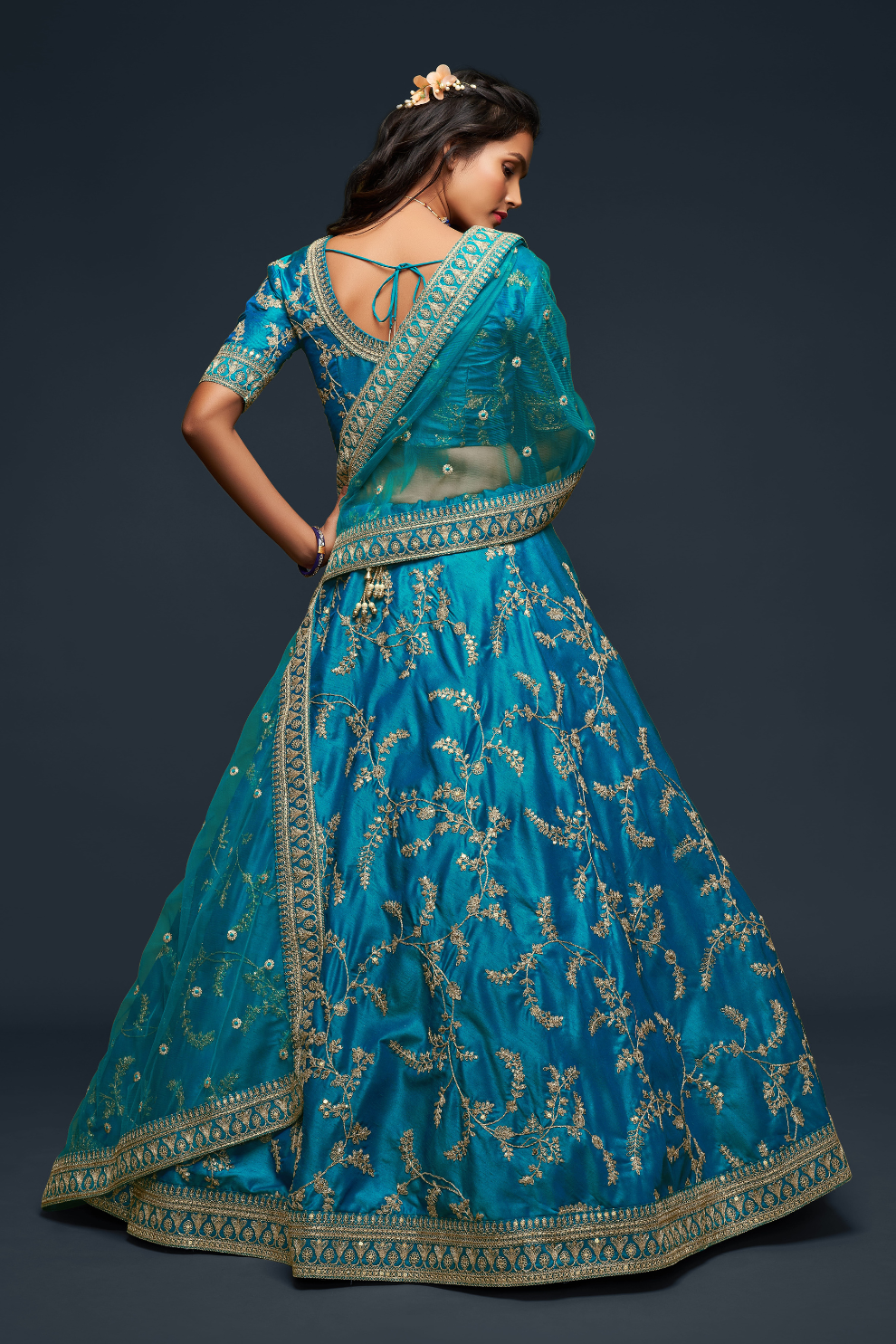 Thread Embroidered Silk Wedding Wear Lehenga Choli