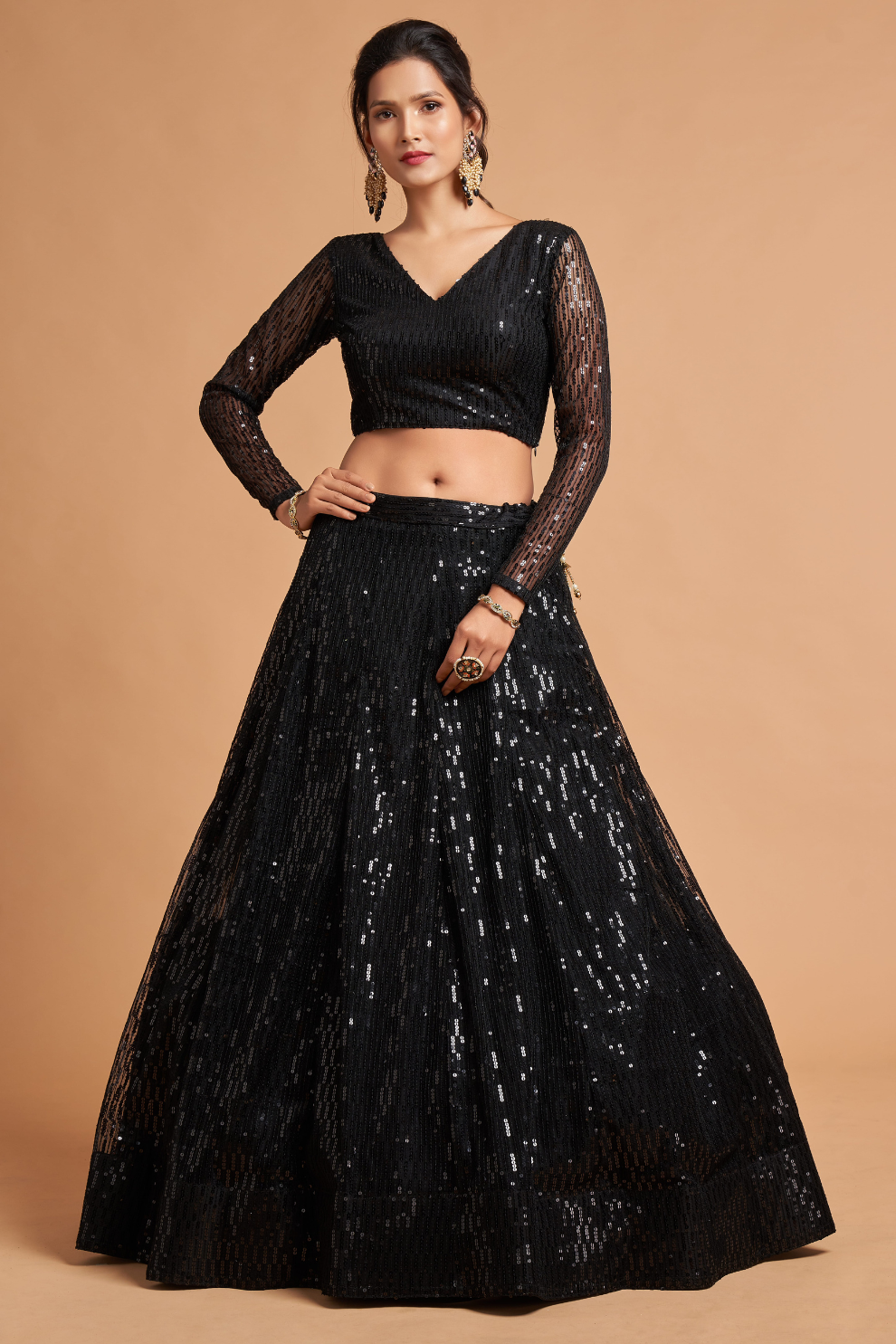 Radiant Zari and Multi-Sequins Embroidered Ethnic Ensemble