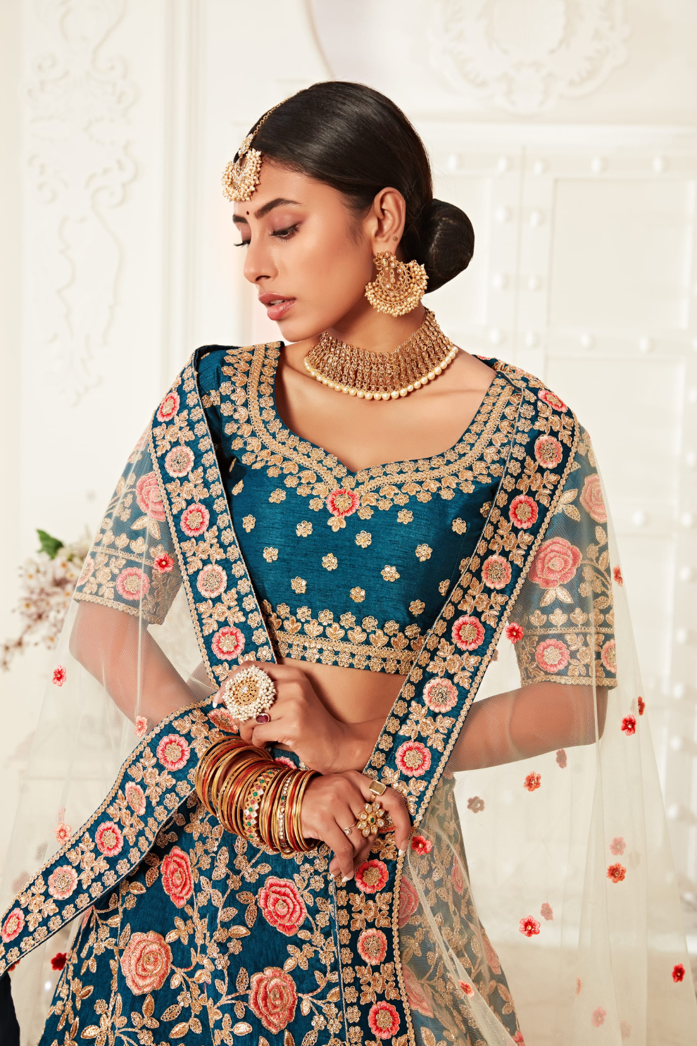 Designer Lehenga with Intricate Thread, Zari and Sequin Work