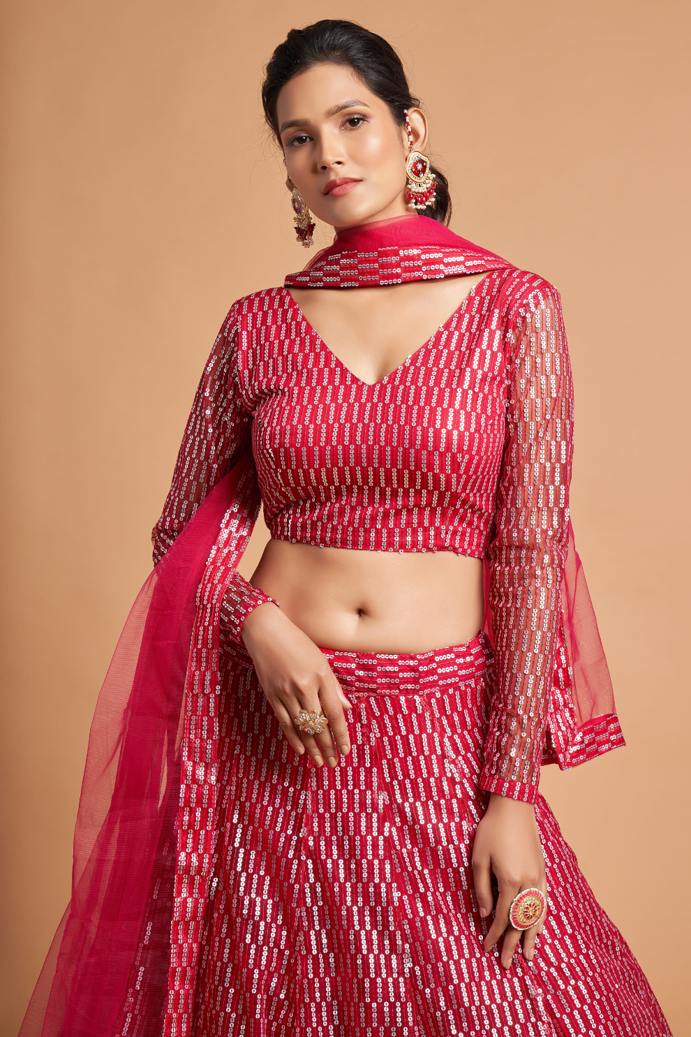 Radiant Zari and Multi-Sequins Embroidered Ethnic Ensemble