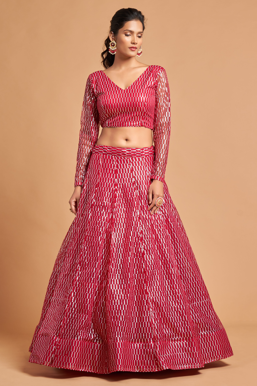 Radiant Zari and Multi-Sequins Embroidered Ethnic Ensemble