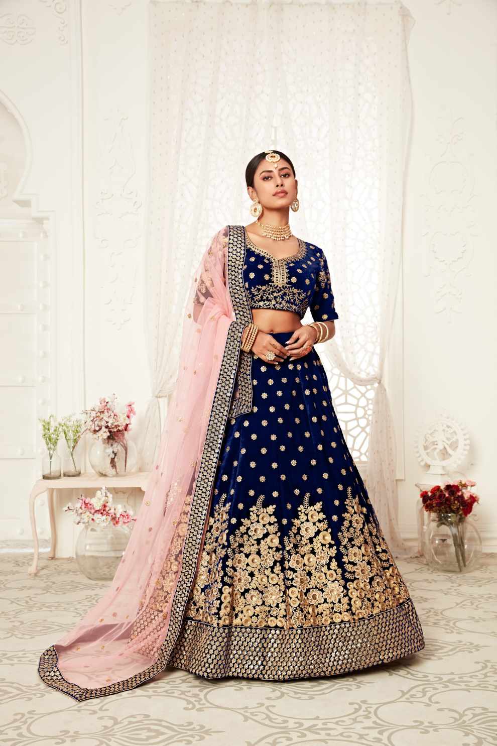 Designer Lehenga with Intricate Thread, Zari and Sequin Work