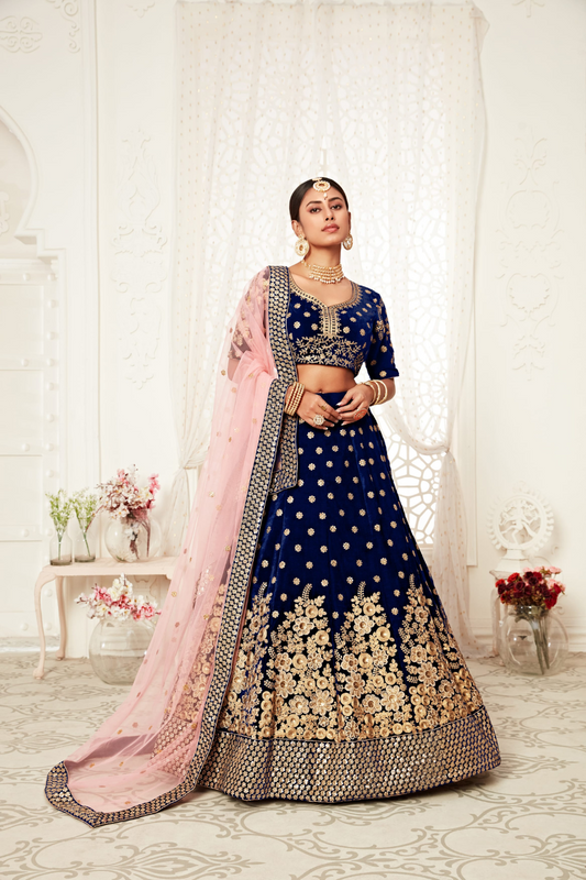 Designer Lehenga with Intricate Thread, Zari and Sequin Work