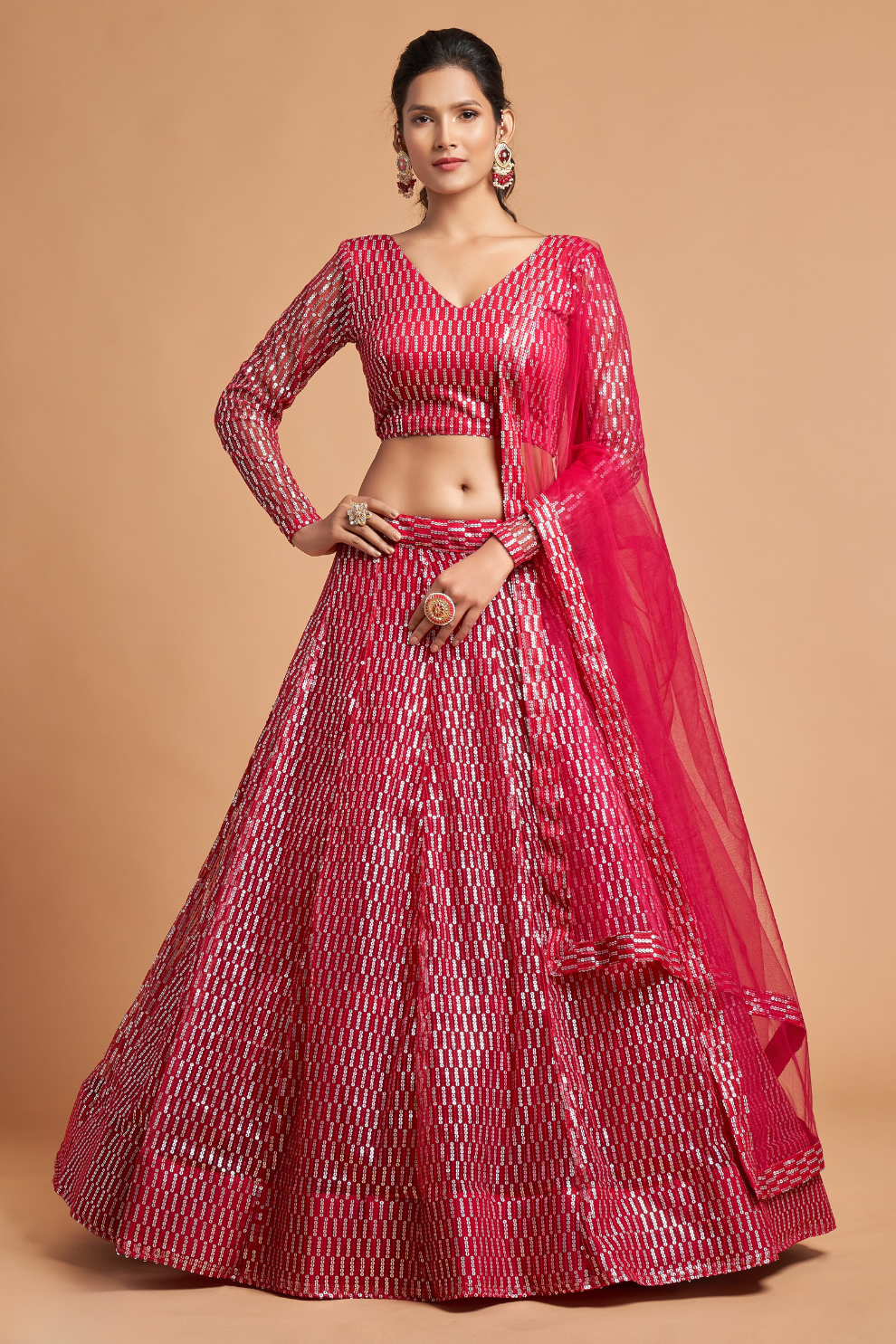 Radiant Zari and Multi-Sequins Embroidered Ethnic Ensemble