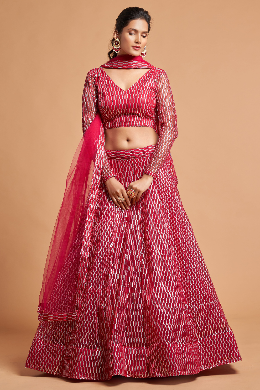 Radiant Zari and Multi-Sequins Embroidered Ethnic Ensemble