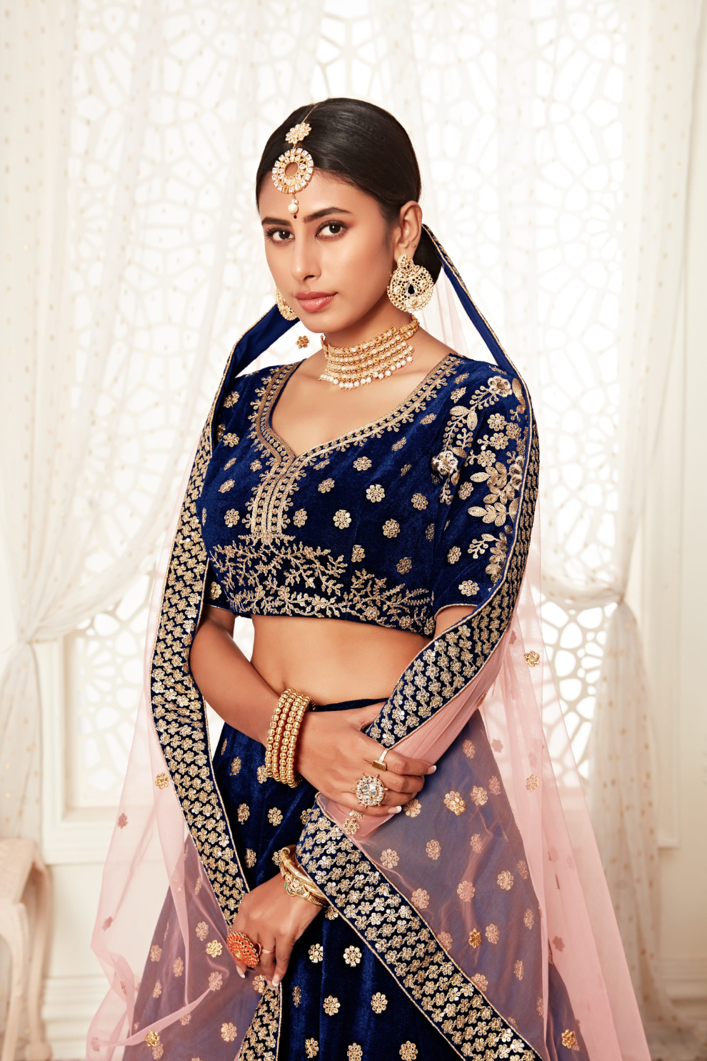 Designer Lehenga with Intricate Thread, Zari and Sequin Work