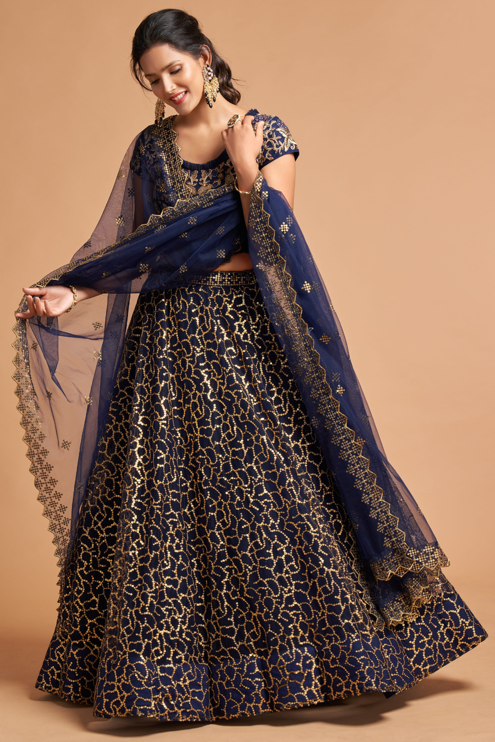 Radiant Zari and Multi-Sequins Embroidered Ethnic Ensemble