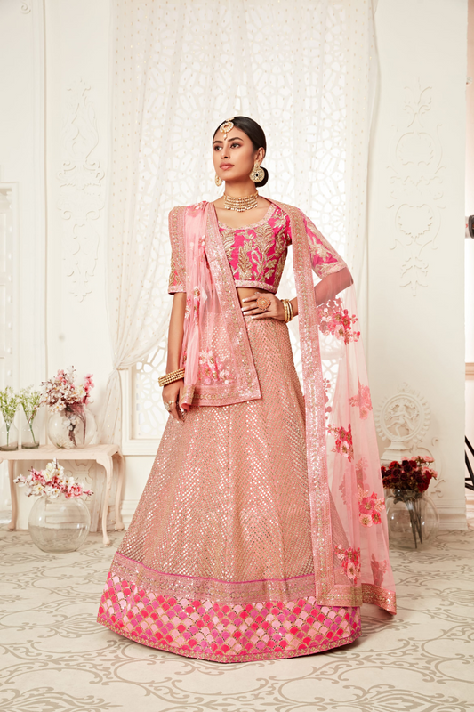 Designer Lehenga with Intricate Thread, Zari and Sequin Work