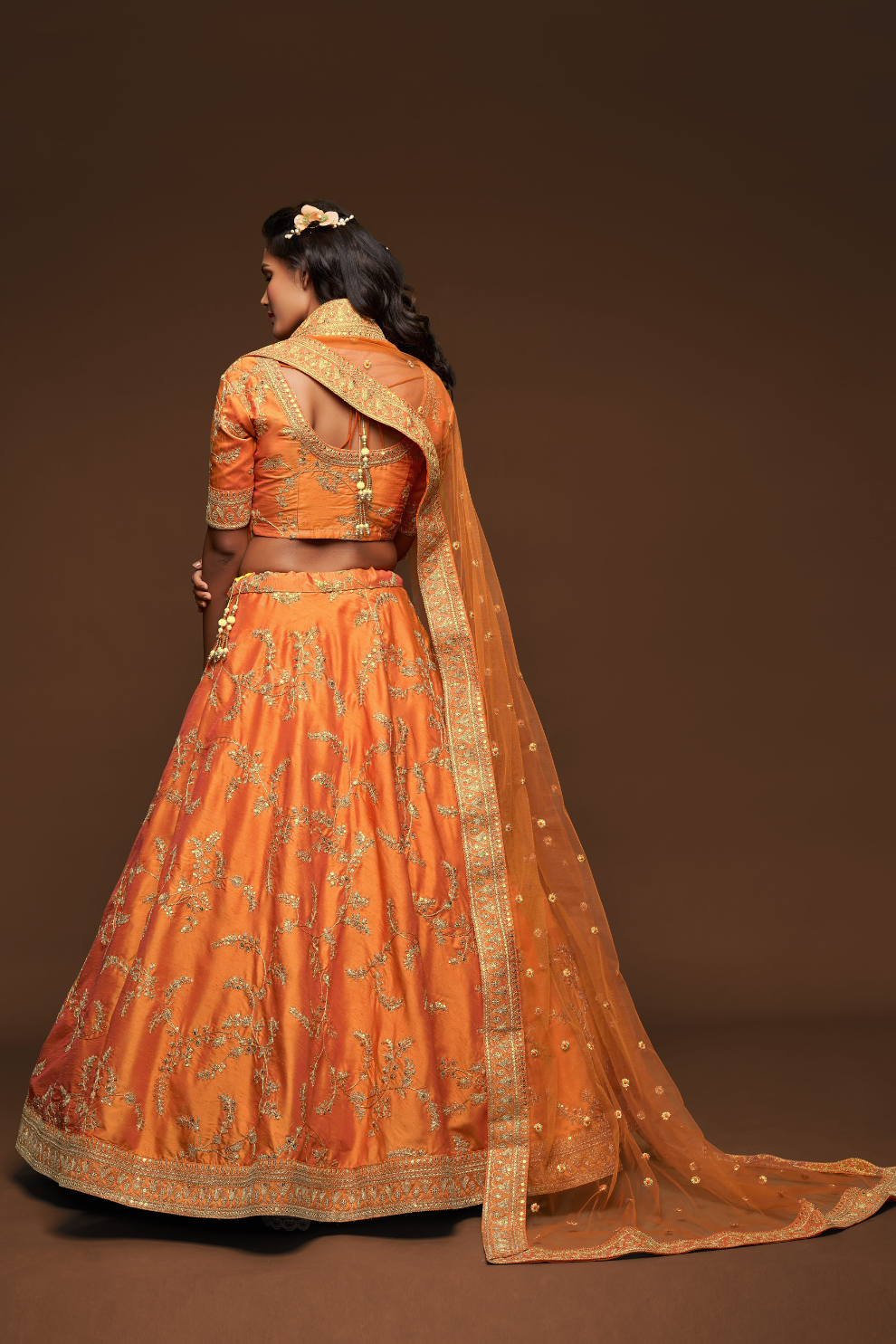 Thread Embroidered Silk Wedding Wear Lehenga Choli