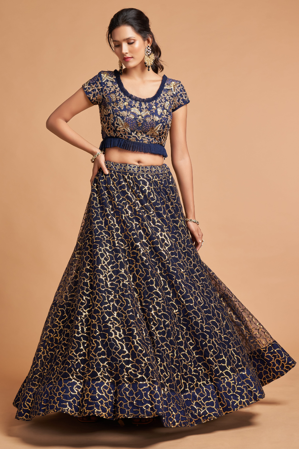 Radiant Zari and Multi-Sequins Embroidered Ethnic Ensemble