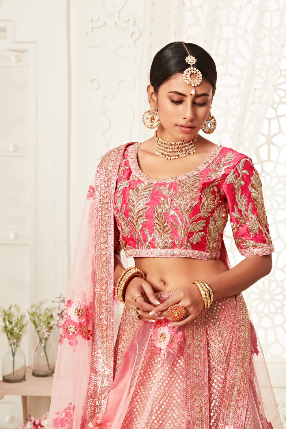 Designer Lehenga with Intricate Thread, Zari and Sequin Work