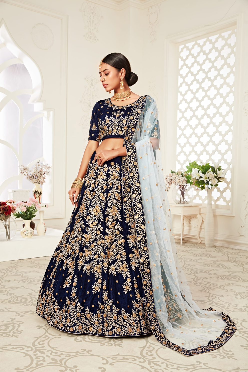 Designer Lehenga with Intricate Thread, Zari and Sequin Work
