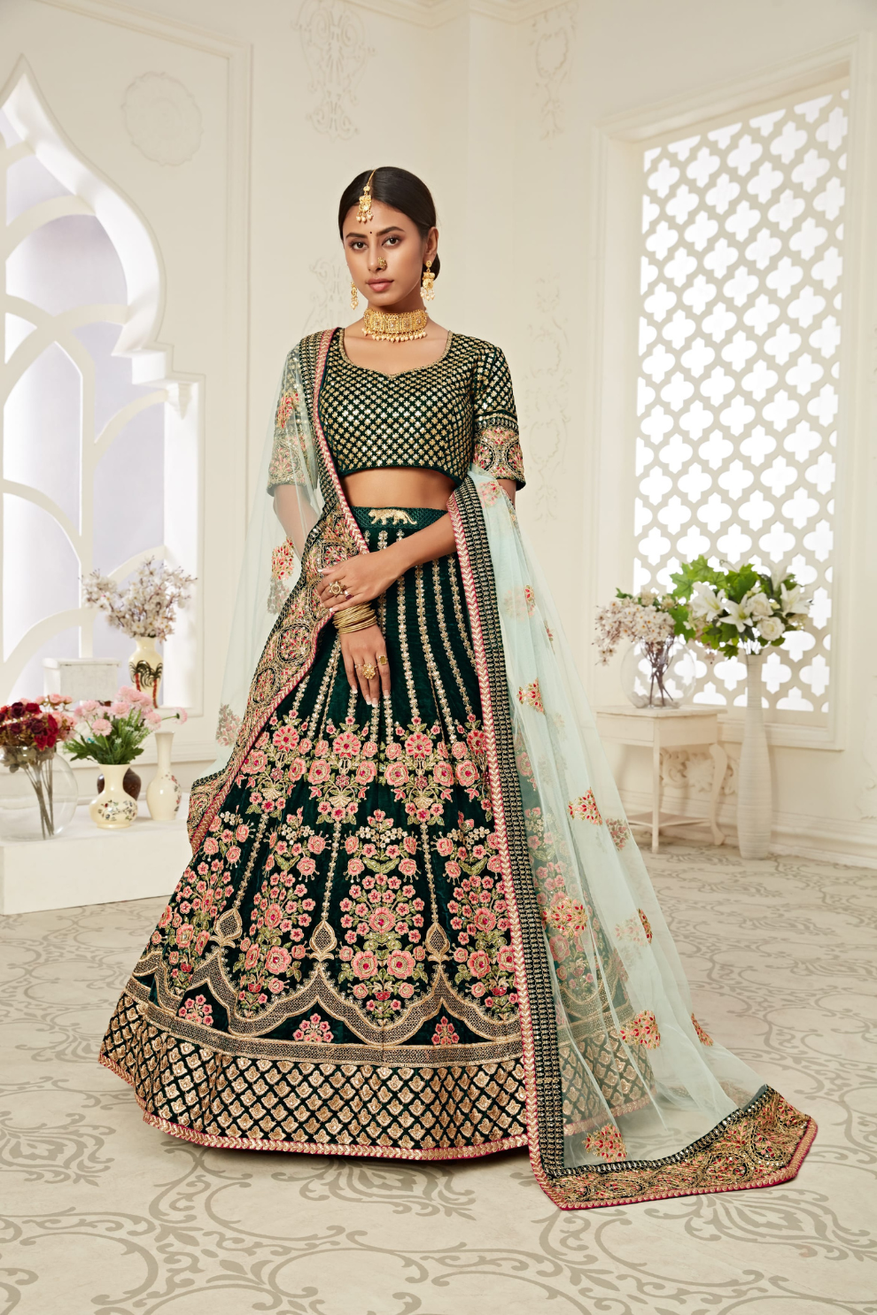 Designer Lehenga with Intricate Thread, Zari and Sequin Work