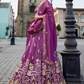 Tissue Fabric Semi-Stitched Lehenga Choli with Handwork Cutdana Embroidery and Dupatta