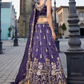 Tissue Fabric Semi-Stitched Lehenga Choli with Handwork Cutdana Embroidery and Dupatta