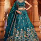 Tissue Fabric Semi-Stitched Lehenga Choli with Handwork Cutdana Embroidery and Dupatta