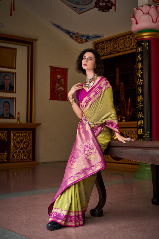 Silken Sparkle Tissue Saree Lightweight Charm with Luxurious Shine