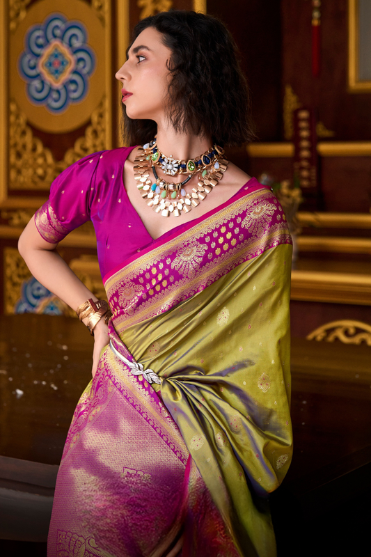 Silken Sparkle Tissue Saree Lightweight Charm with Luxurious Shine