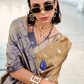 Tissue Silk Saree with Zari Booti and Elegant Sheen - LaVante Fashion