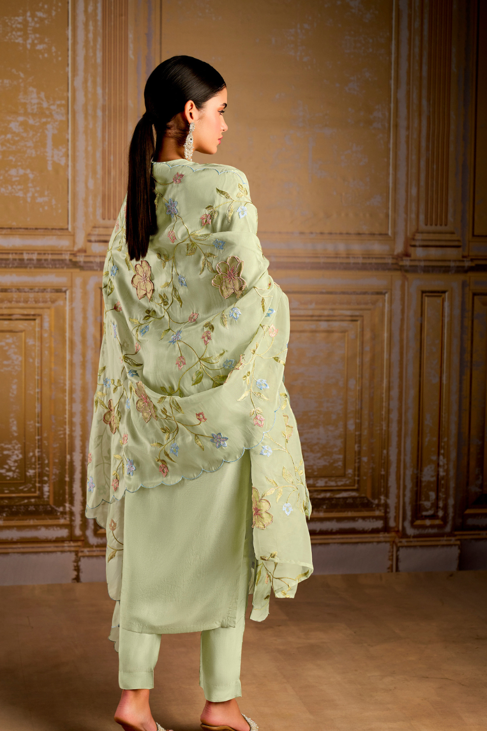 Traditional Embroidered Straight Salwar Suit in Elegant Style