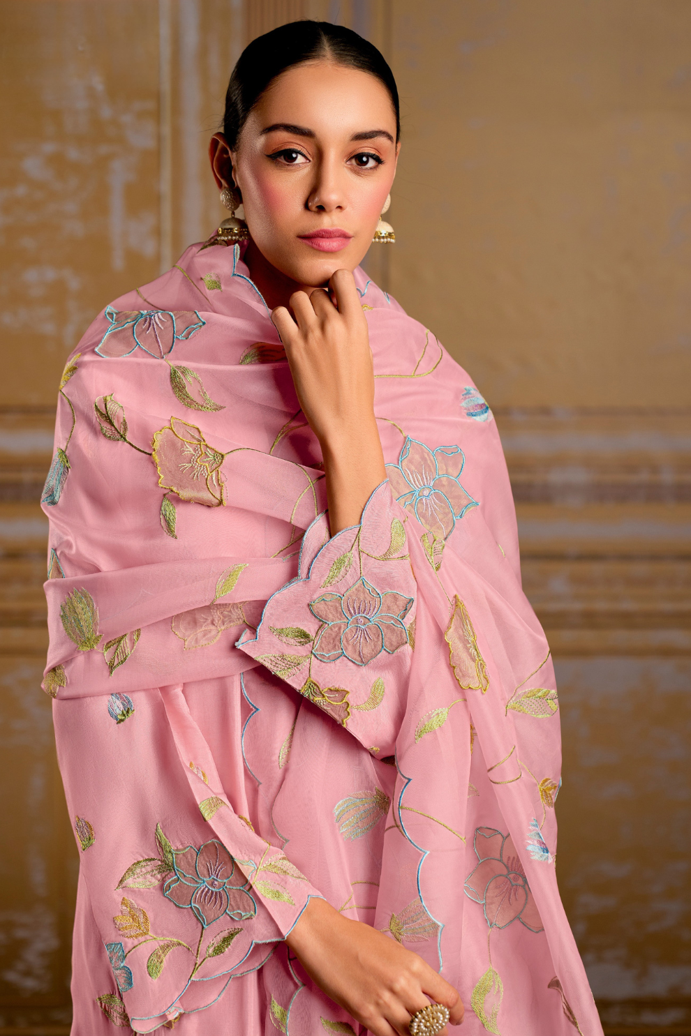 Traditional Embroidered Straight Salwar Suit in Elegant Style