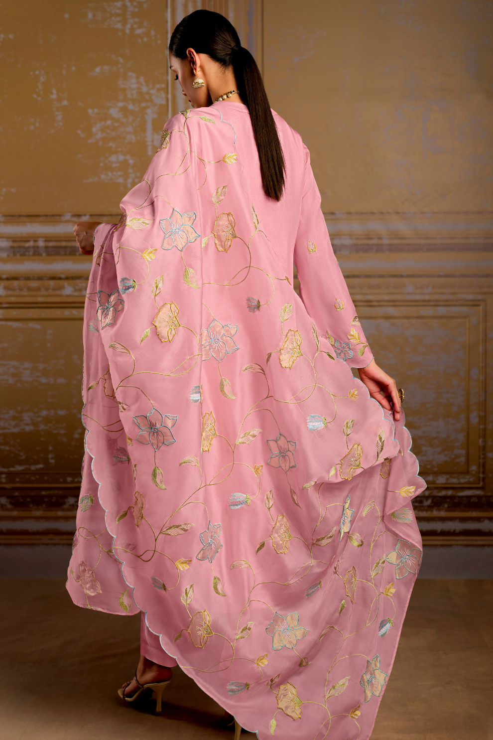 Traditional Embroidered Straight Salwar Suit in Elegant Style